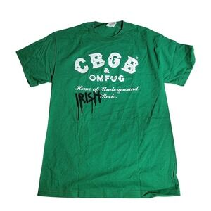 CBGB OMFUG Home of Underground Irish Rock Green Graphic T-Shirt Mens Medium
